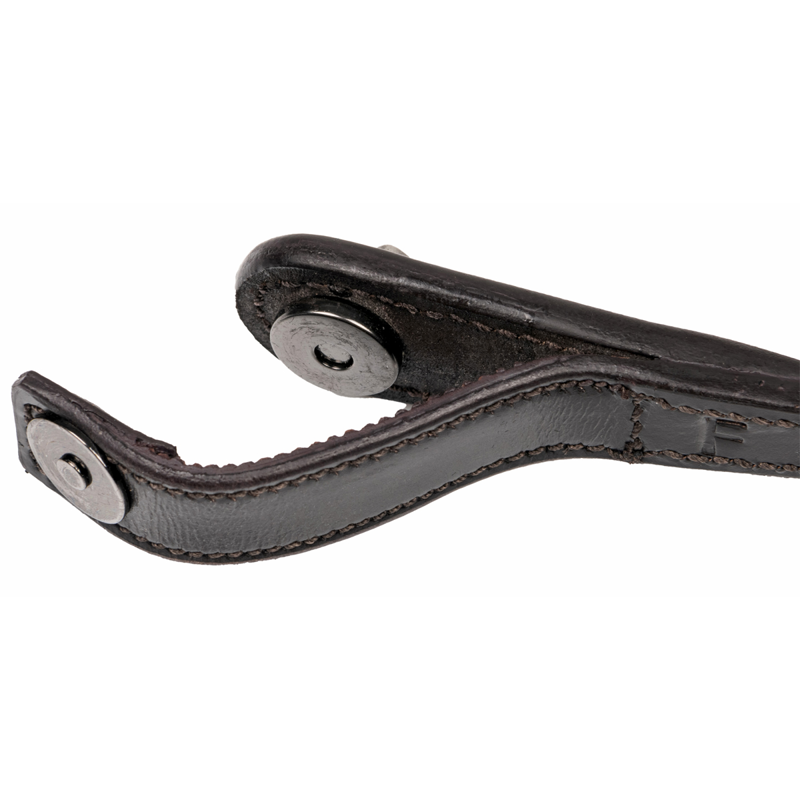 LeMieux Classic Diamante Browband - Brown Leather Rose-2